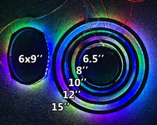 4pcs LED Speaker Lights Color Chasing  RGB 1/2" Spacer Ring Lights APP Remote