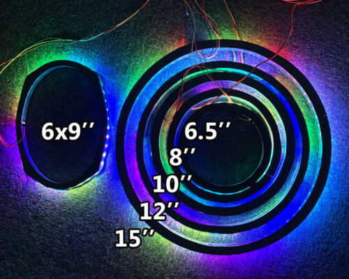 4pcs LED Speaker Lights Color Chasing & RGB 1/2" Spacer Ring Lights APP+Remote - Afbeelding 1 van 27