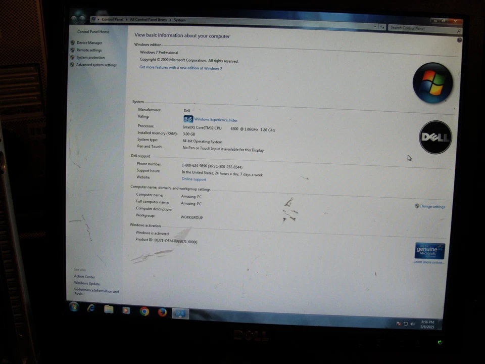 Dell Dimension 9200 Desktop Computer Intel 1.86GHz 3GB 250 GB HDD Windows 7 Pro Foto 3 de 4
