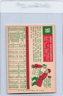 1959 Topps #98 Arnie Portocarrero Orioles NM *MK229 | eBay