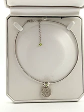 Vintage Nevada Silver Mines Sterling Silver Pendant Locket & Choker Necklace NV