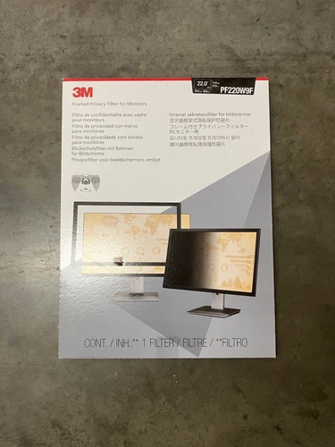 Computer Privacy Filter for  22" Widescreen 16:9, PF220W9F NIB 3M Black Framed