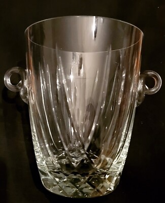 Modern Cut Crystal Double Handled Champagne Ice Bucket