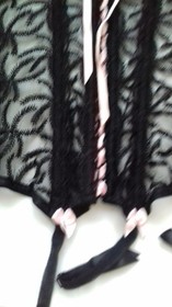 AGENT PROVOCATEUR SEXY VERY RARE VINTAGE 34D BLACK & PINK ALICE BASQUE BNWT