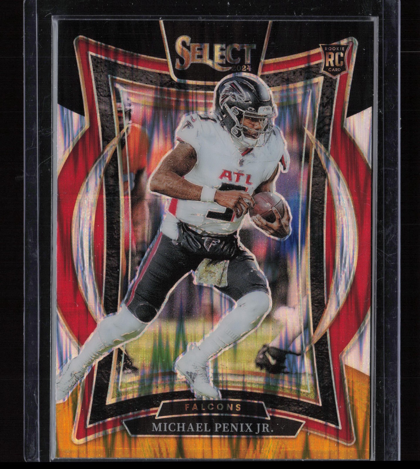 2024 Panini Select #80 Michael Penix Jr. Black & Orange Prizm Shock