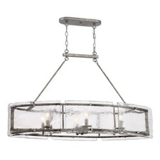 Fortress 6-Light Island Chandelier in Mottled Silver