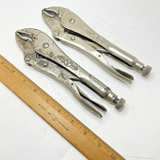 Vintage Lot of 2 Petersen-Dewitt 10WR Vise-Grip Locking Pliers Set Made In USA