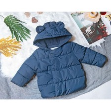 Old Navy Unisex Baby Puffer Coat 12  18M  Navy Coat with Bear Ear Hood