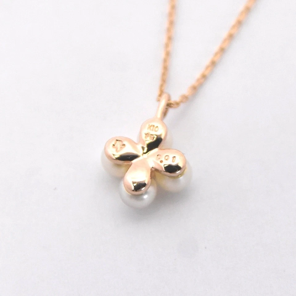 Collar Ponte Vecchio Perla Diamante K10PG Damas Joyería S#137409 Foto 3 de 4