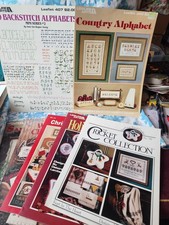 Lot of 7 Various Designers Counted Cross Stitch Books - Alphabets, Etc