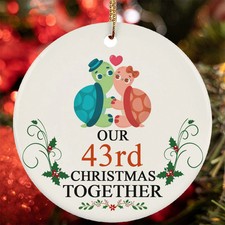Our 43rd Anniversary Christmas Together Ornament 43 Year Turtle Couple Love Gift
