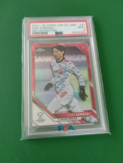 2021-22 Topps Chrome UWCL Lina Hurtig Red Refractor /5 PSA 9