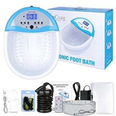 Le Cuag Ionic Foot Detox Spa Machine LCD Remote Heating Belt + 100 Liners