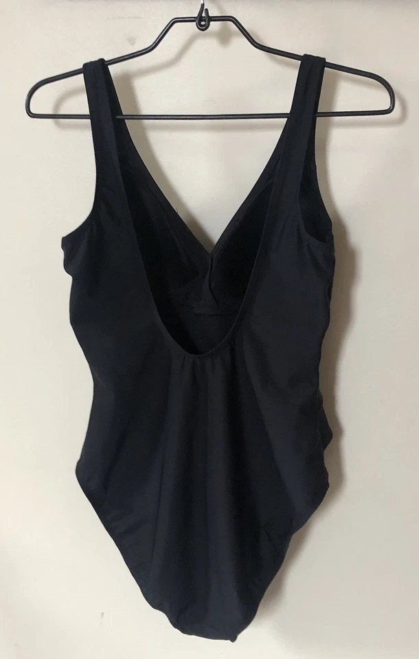 De Colección Traje Fantasía Mujer 12 Negro Una Pieza Traje de Baño Modesto Halagador Elegante Foto 2 de 4