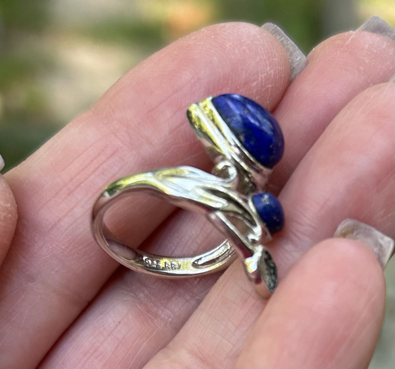 Sterling Silver Lapis Ring “Missing a Stone” - image 3