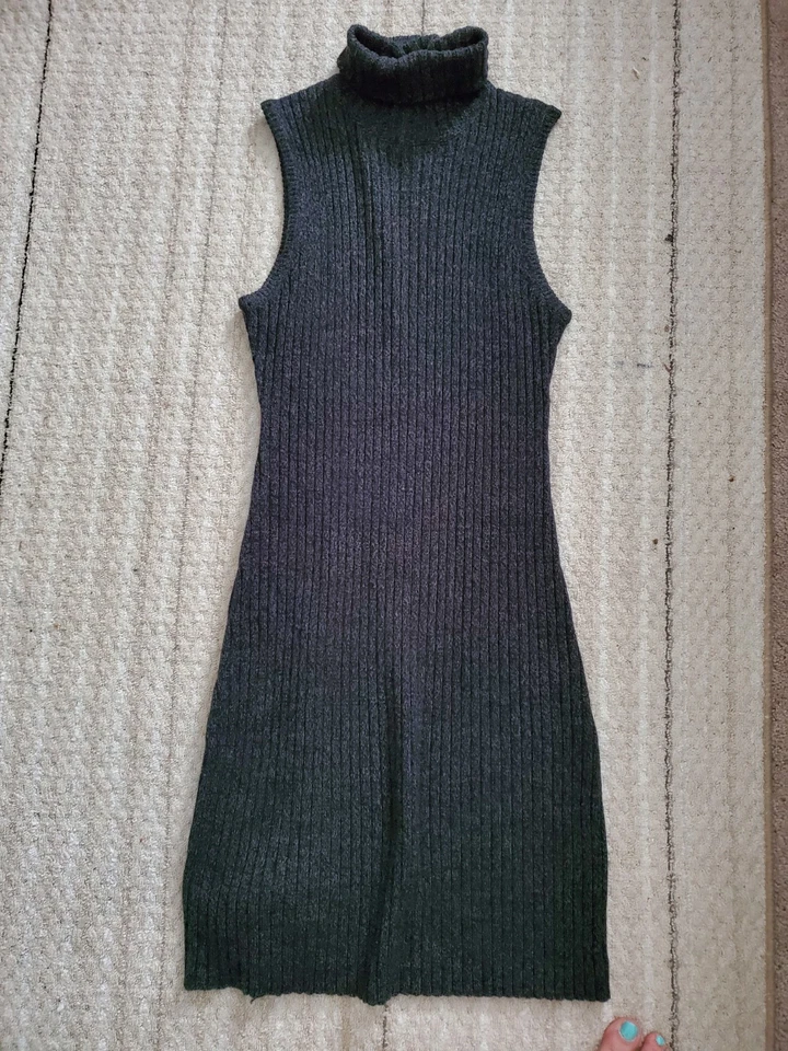 G.A.S. CO 2 PIECE SWEATER DRESS DARK GREY SIZE LARGE L - Image 2 of 4