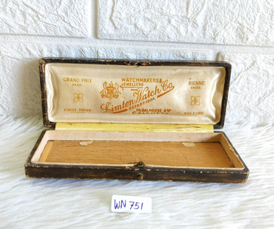 Antike Limton Watch & Co. Uhrmacher Werbebox Calcutta, Gegr. 1901 WN751