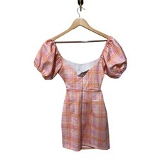 ASOS DESIGN Plaid Cutout Minidress Size 6 New with Tags