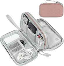FYY Electronic Organizer, Travel Cable Organizer Bag Pouch Pink-Pattern