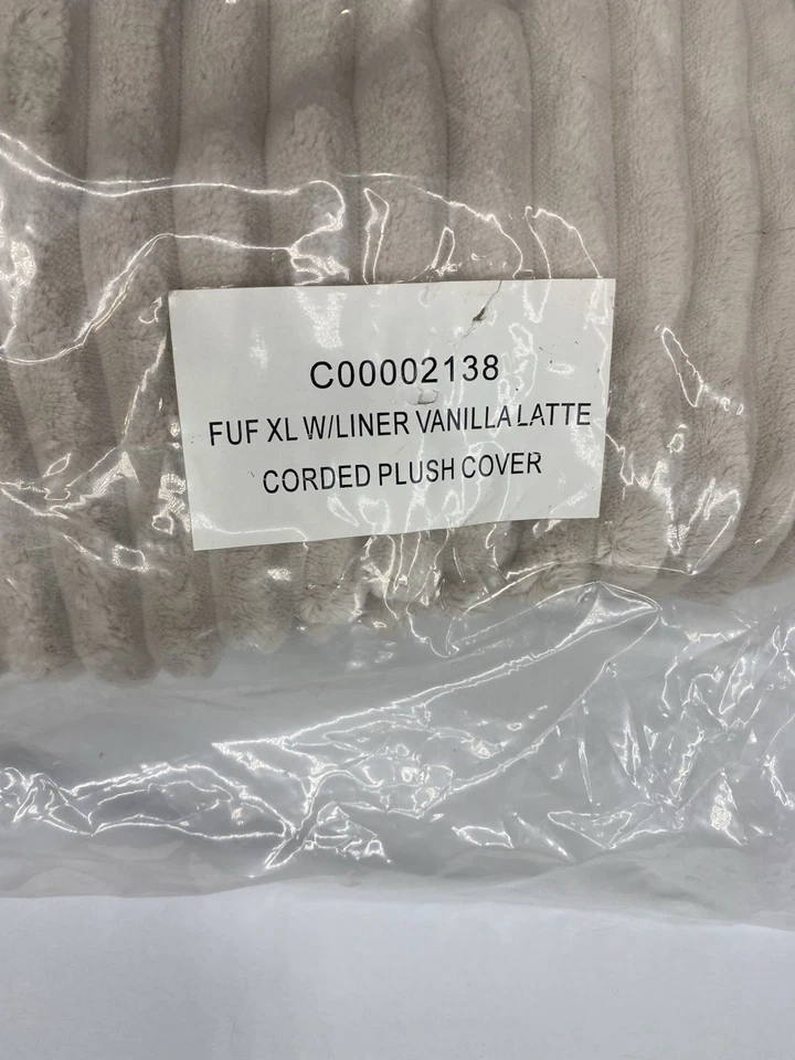 Cubierta de repuesto de felpa con cable Big Joe Fuf XL con revestimiento Vanilla Latte NUEVA $170 Foto 3 de 3