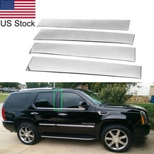 For Cadillac Escalade 07-14 4pcs Chrome Pillar Posts Door Window Trim Covers For Cadillac Escalade 07-14 4pcs Chrome Pillar Posts Door Window Trim Covers