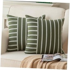 Boho Throw Pillow Covers 18x18 Set of 2 Soft 18" x 18" Pack of 2 Green