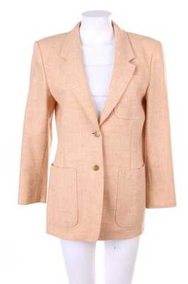 Max Mara Blazer Vintage reine Schurwolle aufgesetzte Taschen D 36 nude peach