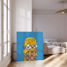 Quadro Homer Simpson stampa su tela canvas pop art arredamento design