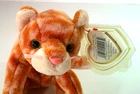 Amber the Orange Tabby Kitty Cat Ty Beanie Baby Plush 1999 Vintage
