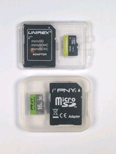 Lot of 2 (Two) used 16GB Micro SD HC Memory Cards & adapters