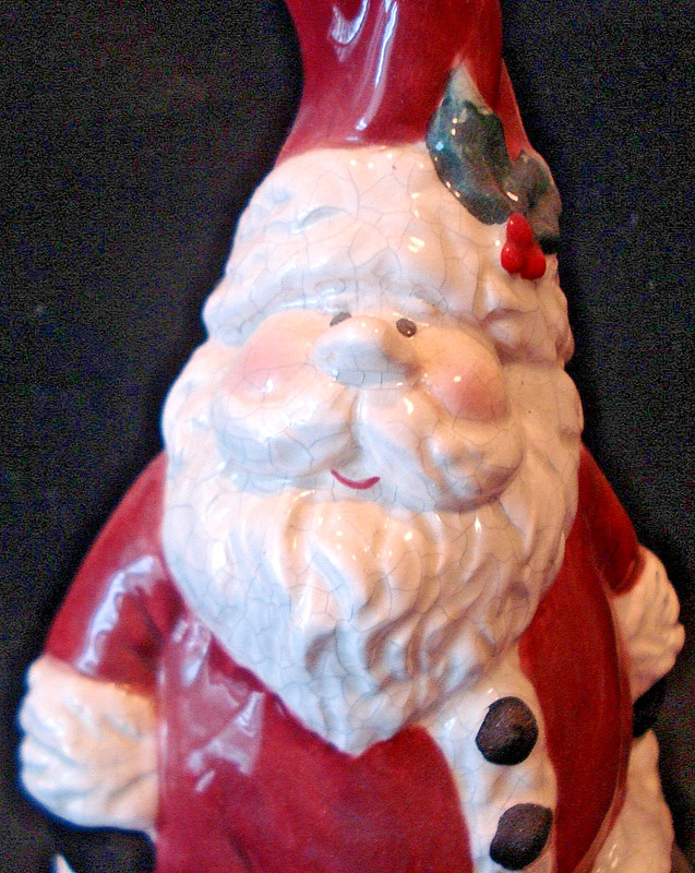 Christmas 6" Santa Claus Bell Ornament Ceramic VINTAGE?