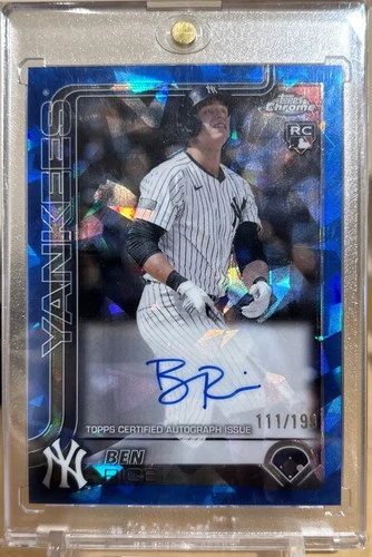 2025 Topps Chrome Sapphire Ben Rice Auto RA-BR Blue Sapphire /199 Yankees SP RC