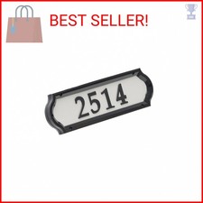 Whitehall Products Nite Bright Address Sign, 16" x 4.5", Black Numbers White Ref