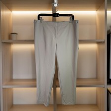 Calvin Klein Women's 14 Gray Ash Suit Pants Straight Leg Pleat Stretch NWT