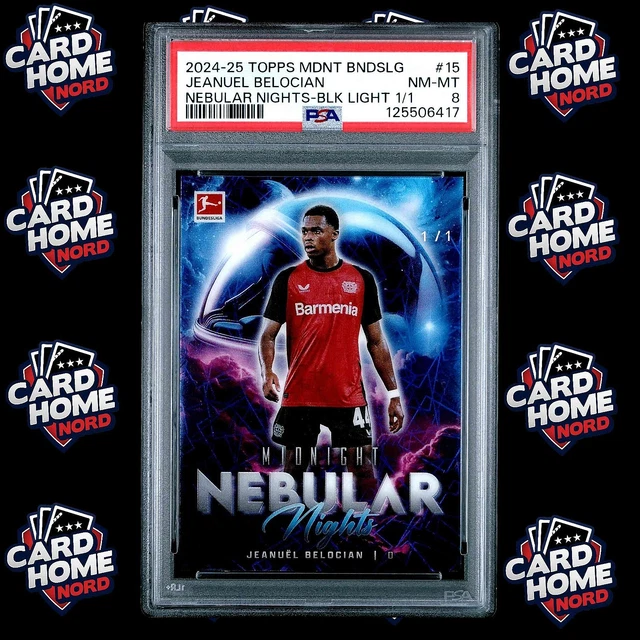 Jeanuel Belocian 1/1 PSA 8 NN-15 - 2024-25 TOPPS Midnight Bundesliga