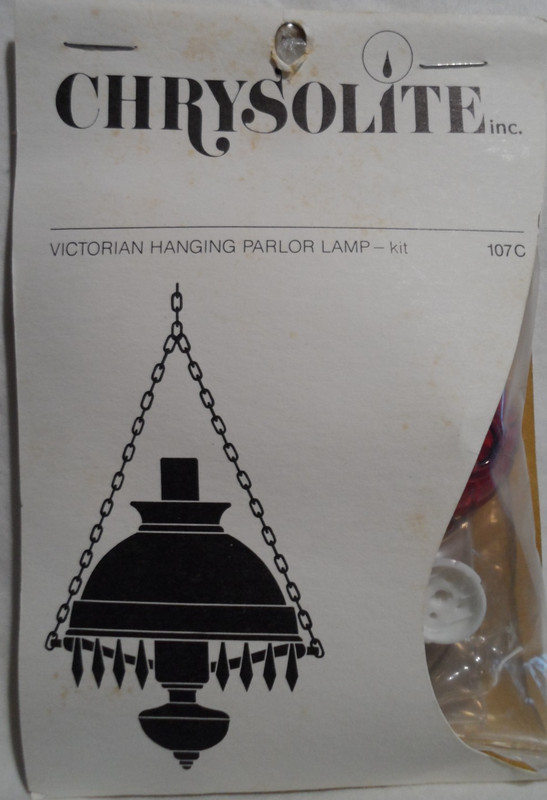 VTG Dollhouse 1:12 Scale Brass Plastic Electric Red Hanging Light Chrysolite NIP