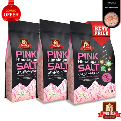 #ad Malka Himalayan Pink Salt Coarse Grain Salt 6lb Qty: 3 2lbs Pouch bags $15.99