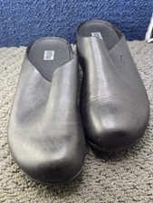  1 Pair FitFlop 268-001 27.5 cm Women's Shuv Leather Clogs Black US 11, UK 9
