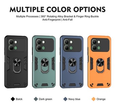 For Infinix Note Edge 5G, Hybrid Armor Ring Stand Wireless Charging Case Cover