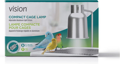 Vision Compact Cage Lamp Fixture, Bird Cage Lighting Accessory, Polished Aluminu