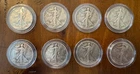 1882-O $1 Morgan Silver Dollar & 8 Walking Liberty Half Dollars