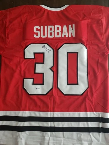 Malcolm Subban Signed Jersey Chicago Blackhawks Beckett BAS COA Autographed NHL