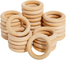 Wooden Rings for Crafts, Macrame, Crochet, Jewelry Making, Natural Unfinished 3