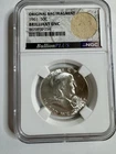1961 Franklin Half Dollar Silver BU Coin - Original Bag Fragment NGC