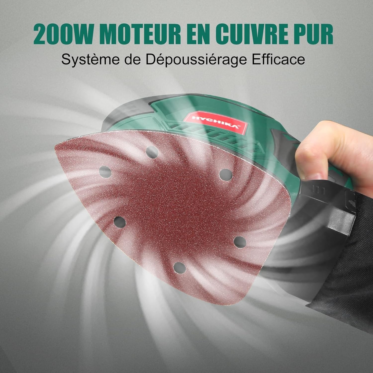 Ponceuse excentrique 200W multifonctionnelle ponceuse orbitale bois et métal - 4