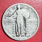 1924 US Standing Liberty SILVER Quarter! "Philadelphia" Mint! Very Good! Coin!