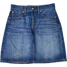 Levi  s Denim Skirt Womens 25 Blue Mini Mid rise Rise Y2K Clean Girl Streetwear