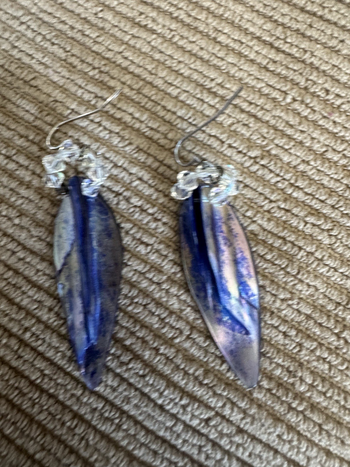 Handcrafted Leaf Dangle/Drop Earrings Abalone dan… - image 2