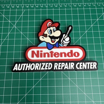 Nintendo Authorized Repair Center Sign Retro Gaming Wall Art 3D Printed