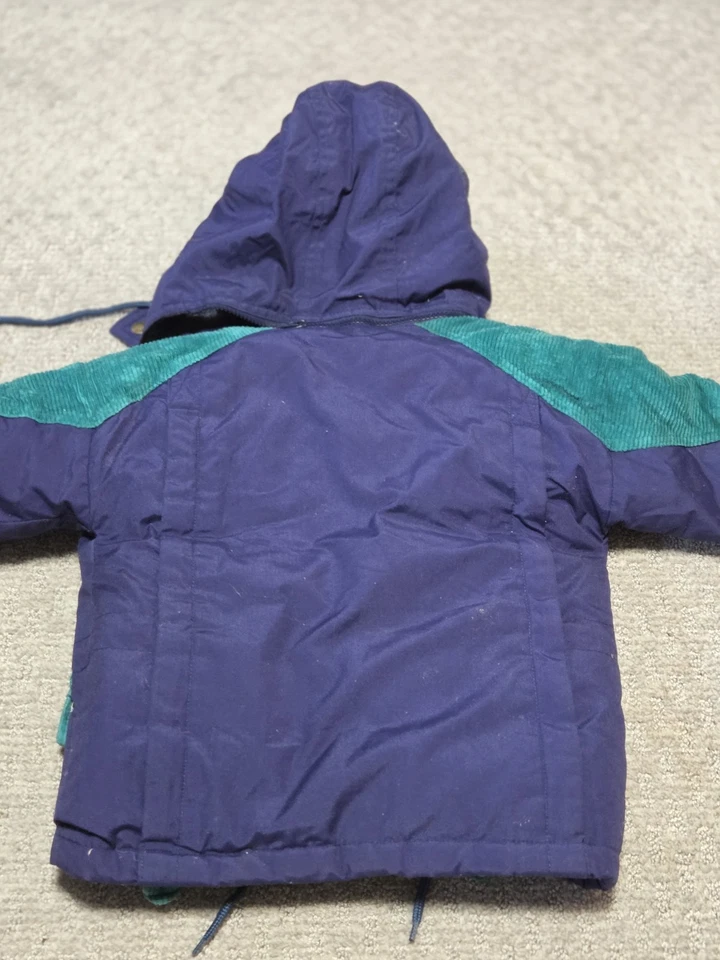 复古 London Fog 90 年代儿童外套夹克色块格子尺寸 5T 蓝色绿色户外 — 第 4/4 张图片